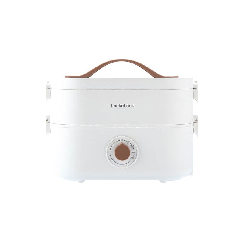 Hộp Cơm Điện - LocknLock Portable Heating Lunch Box 220V, 50Hz, 270W, 1.3L - 2 M&agrave;u (Hồng, Trắng) - EJR211 image number null